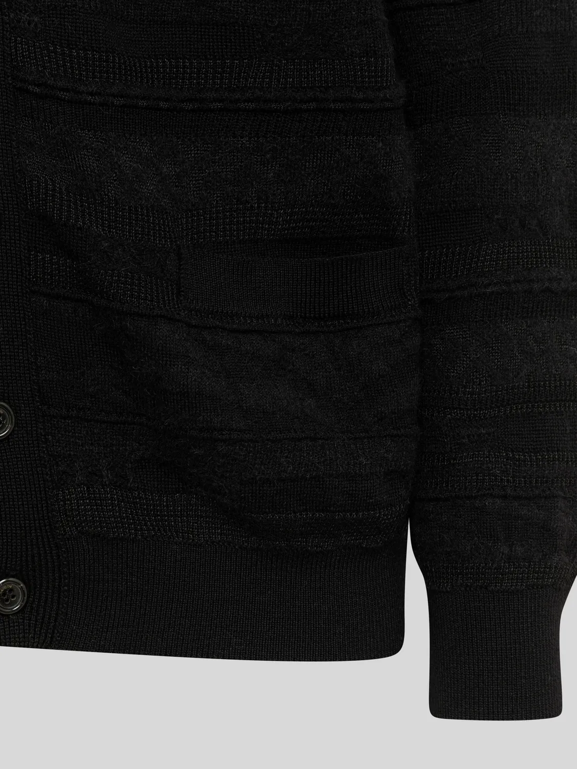 Laneus Jacquard cardigan sort cashmere