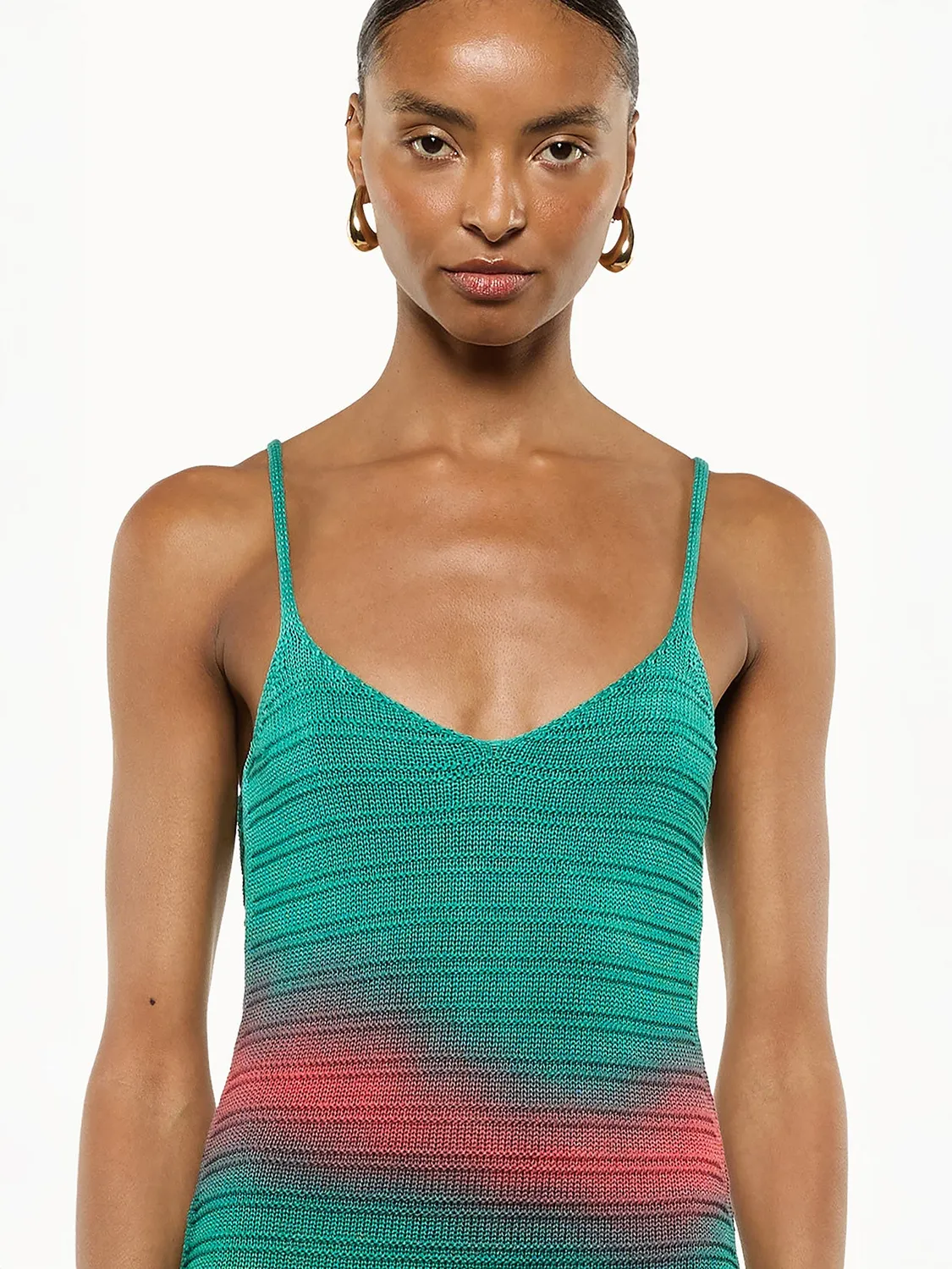 Laneus rainbow strikkjole multicolour bomuld