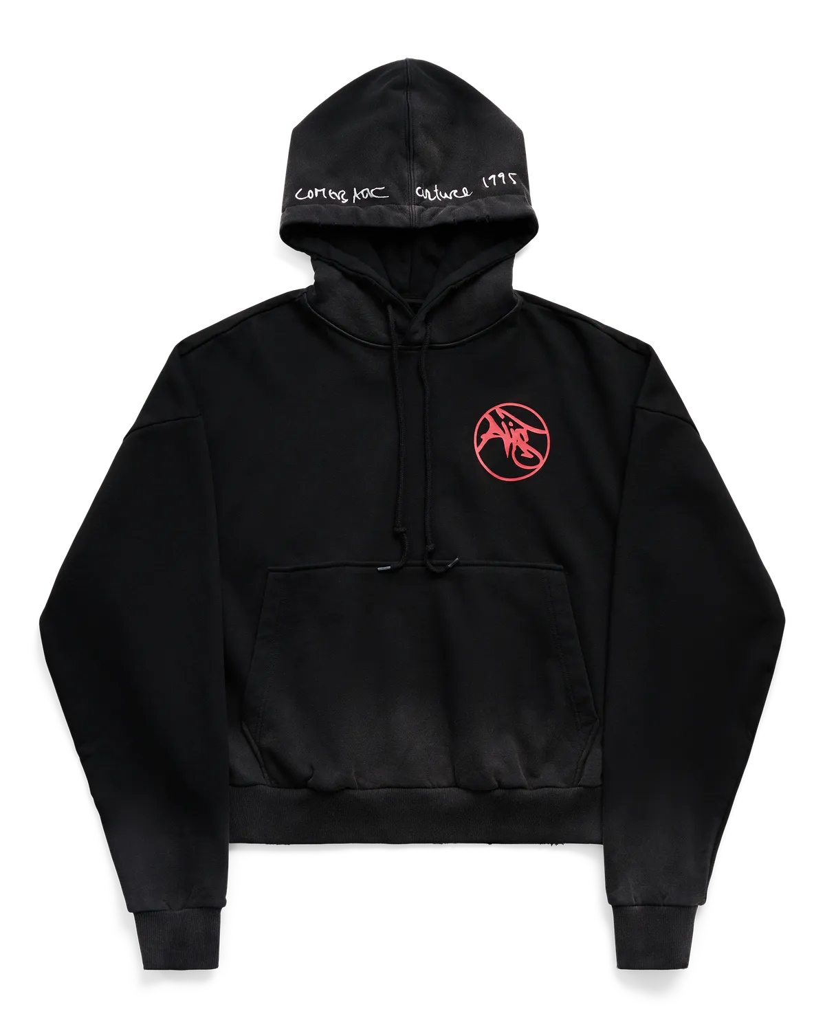 Alis Malto cropped hoodie faded black bomuld