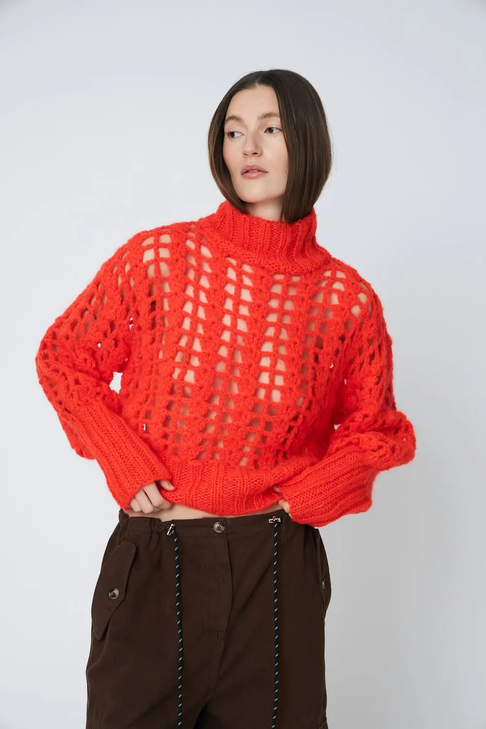 DAWNXDARE Erica Crochet pullover 335 chili mohair