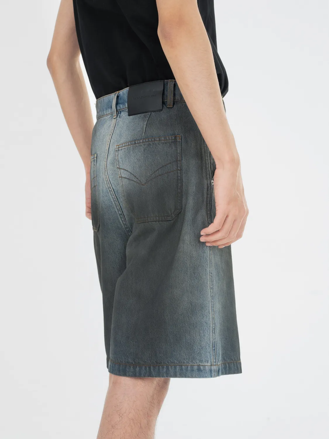 Feng Chen Wang Gradient Indigo denimshorts blå sort