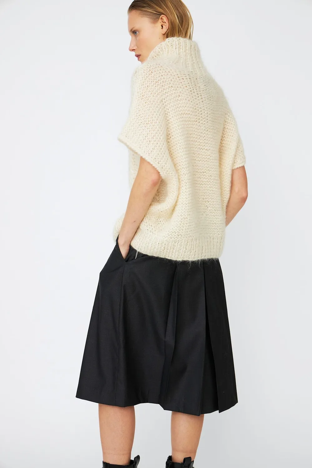 DAWNXDARE Snowy 102 Chalk strikpullover mohair