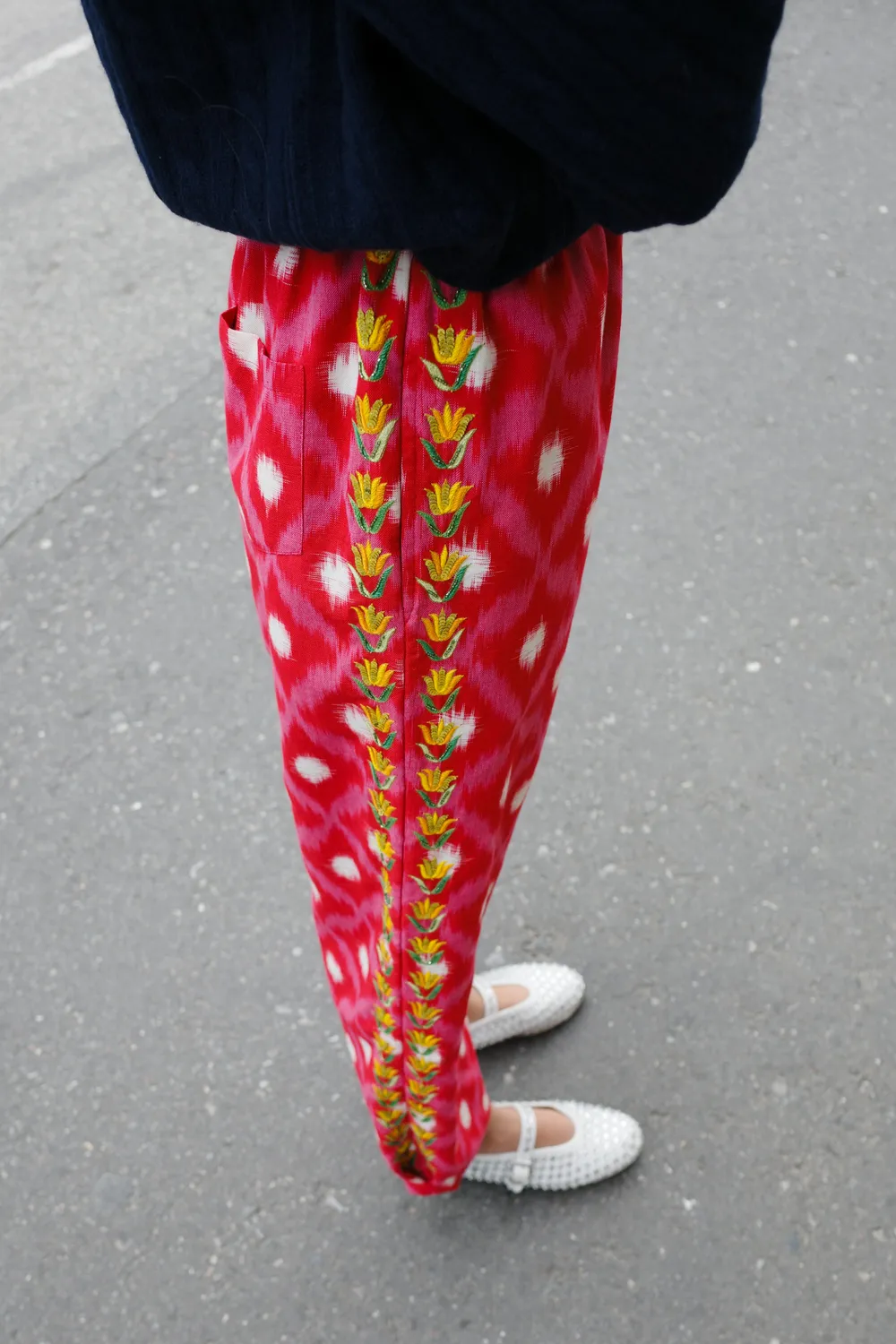 Caro Editions Coco Pants bukser rød ikat broderi