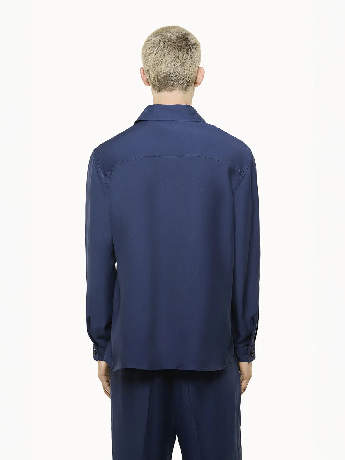 Laneus Cancun overshirt navy viskose hør
