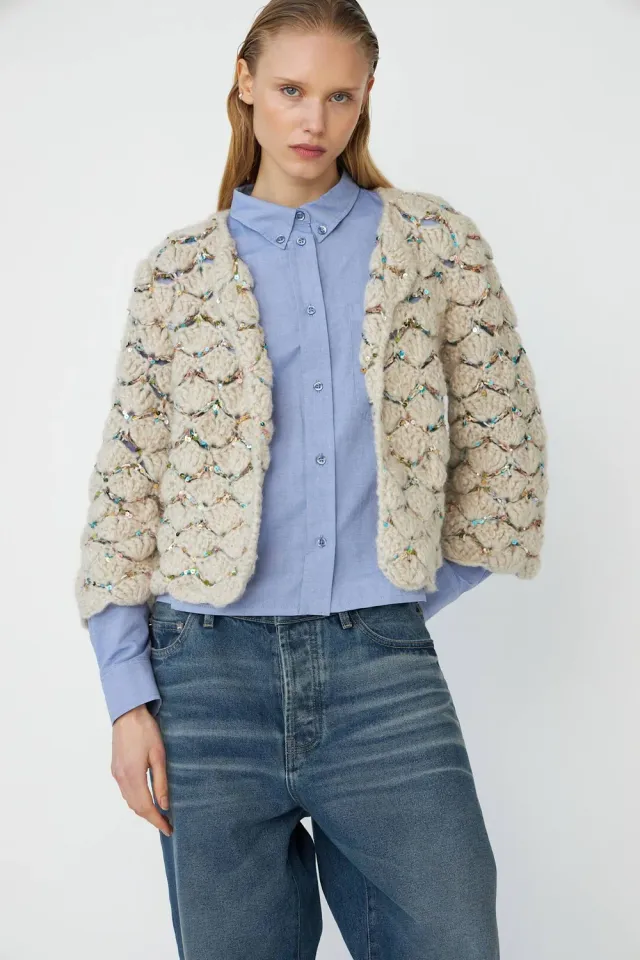 DAWN x DARE Ginza cardigan 900 multi hæklet bomuld