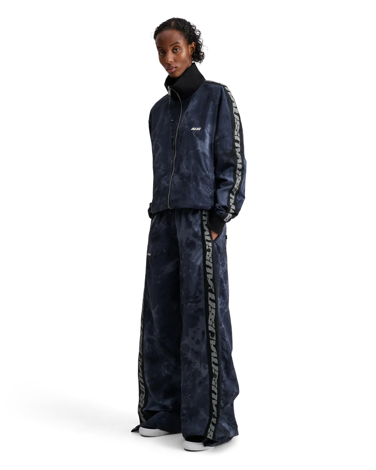 Alis Abbate track top Salty Blue nylon