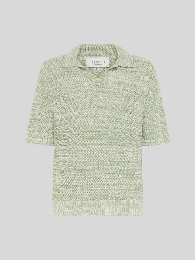 Laneus Knitted Polo strikpolo military green bomuld