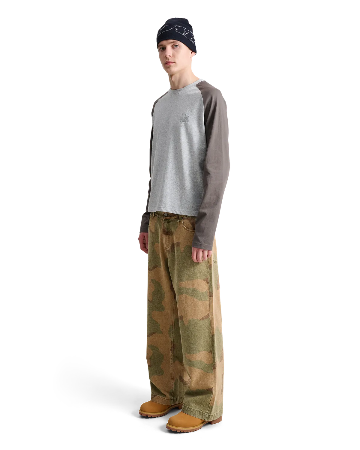 Alis Bam jeans wide fit camouflage bomuld