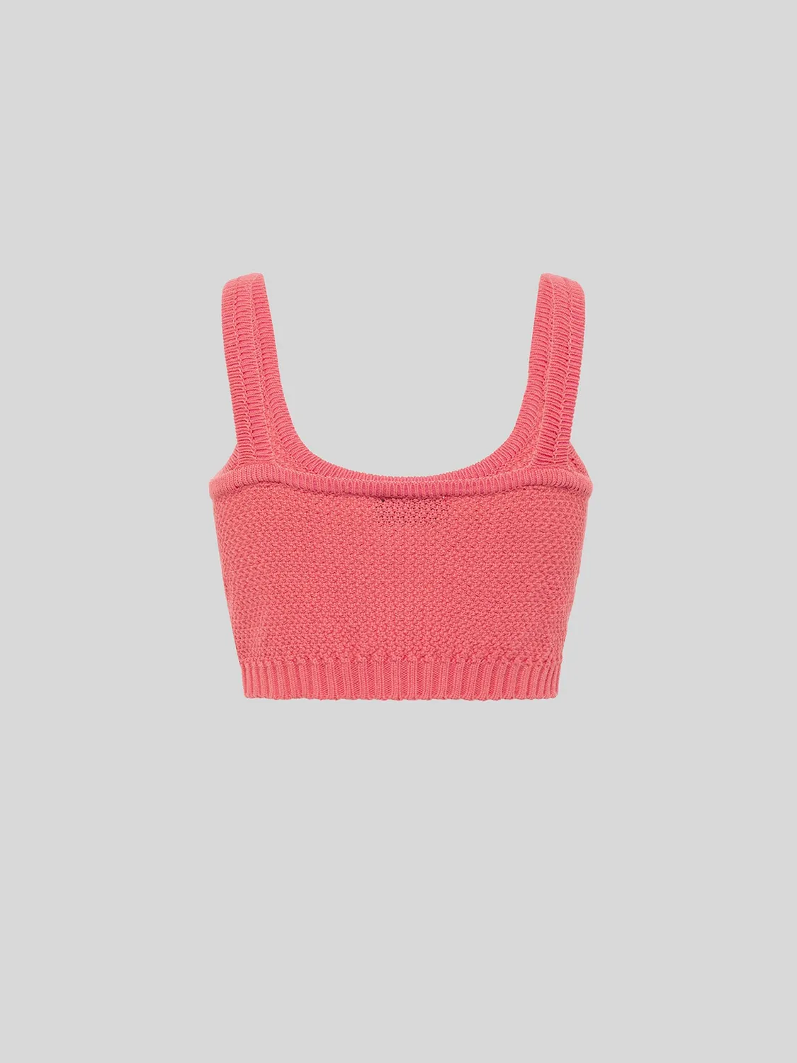 Laneus Knitted Top crop top pink bomuld