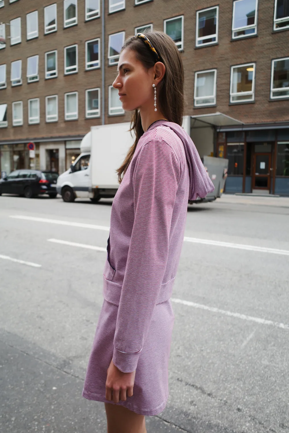 Caro Editions Jersey Hoodie hættetrøje rød stribet