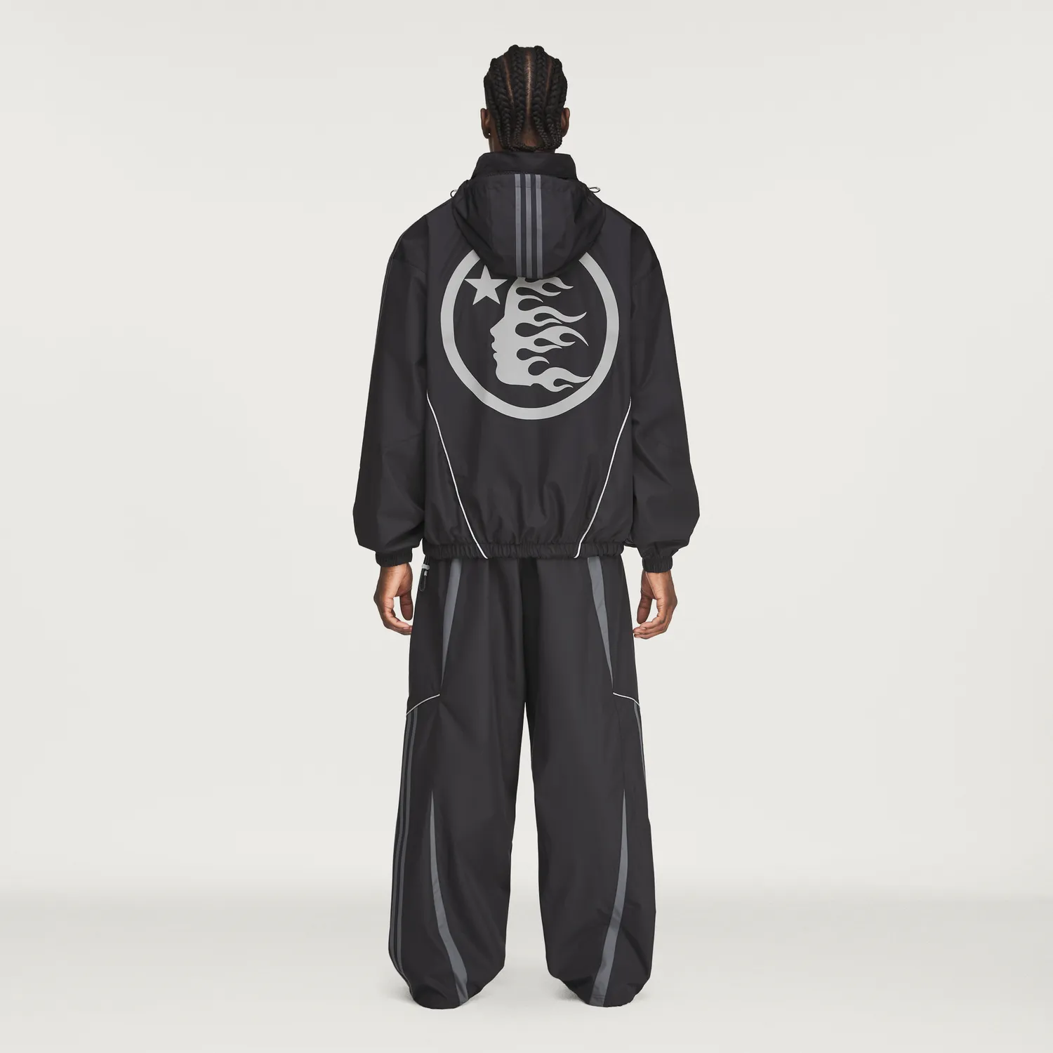 Hellstar Tracksuit jakke sort nylon oversized