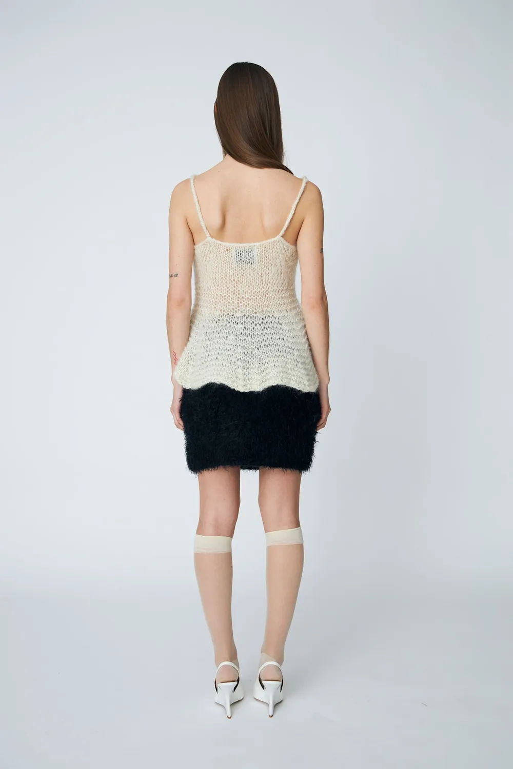 DAWNXDARE Vesper strik top 102 chalk håndstrik
