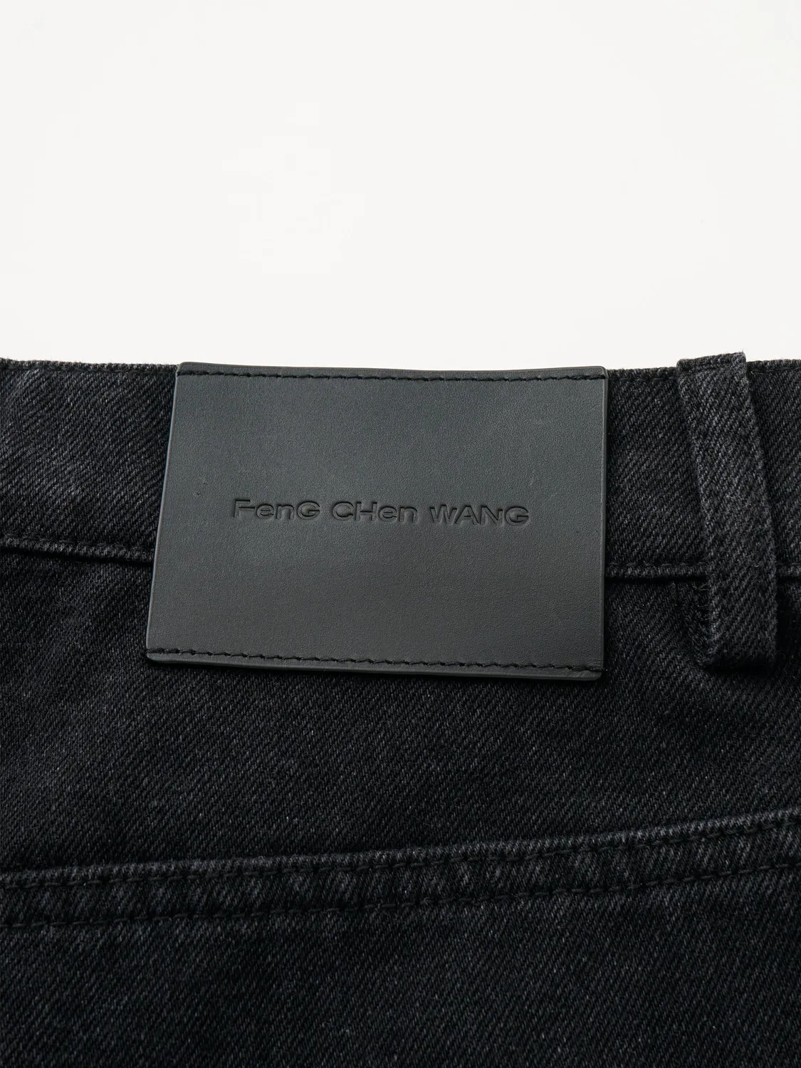 Feng Chen Wang Deconstructed Patchwork Jeans sort grå