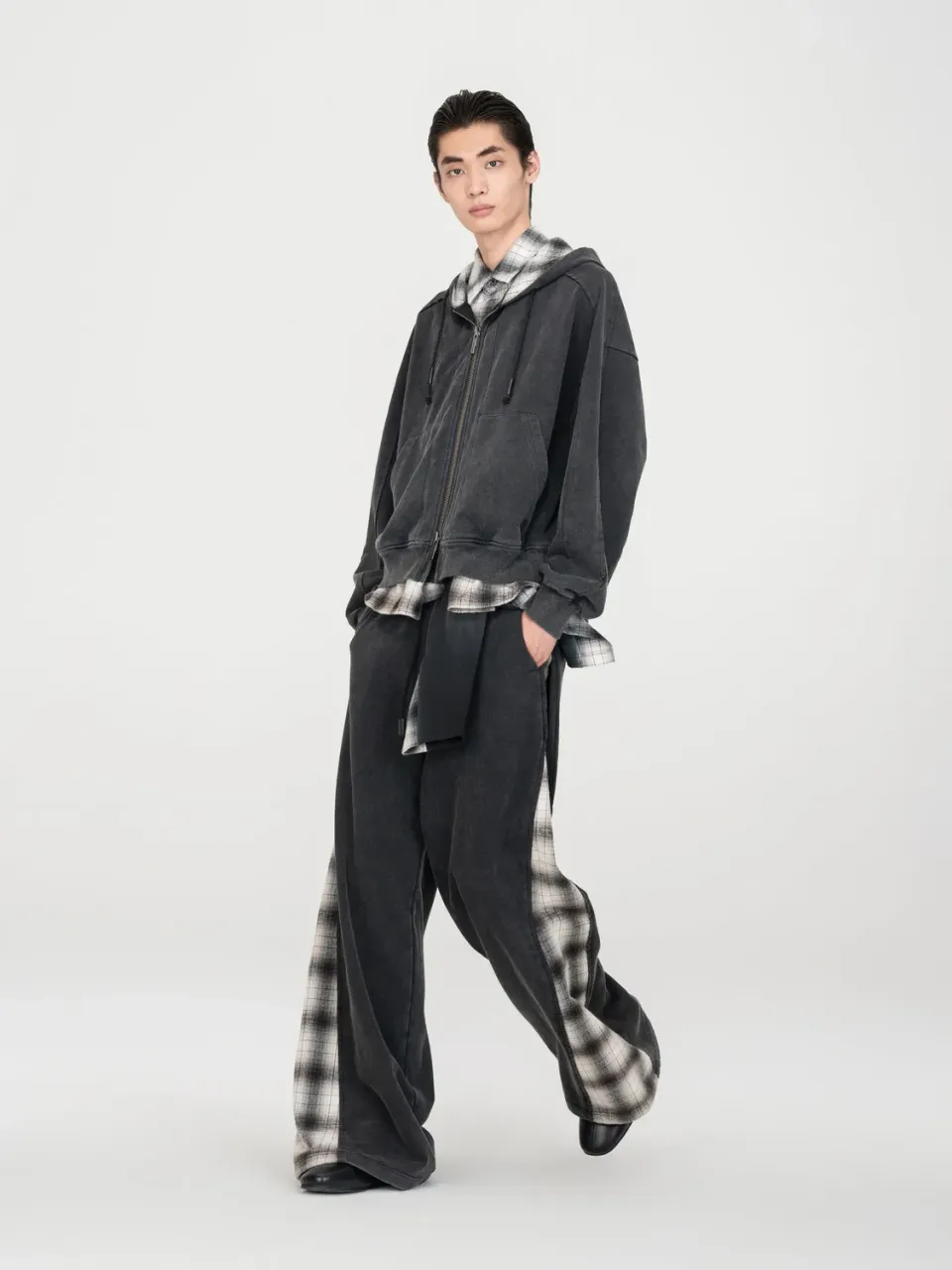 Feng Chen Wang Black Two-In-One Hoodie hættetrøje sort
