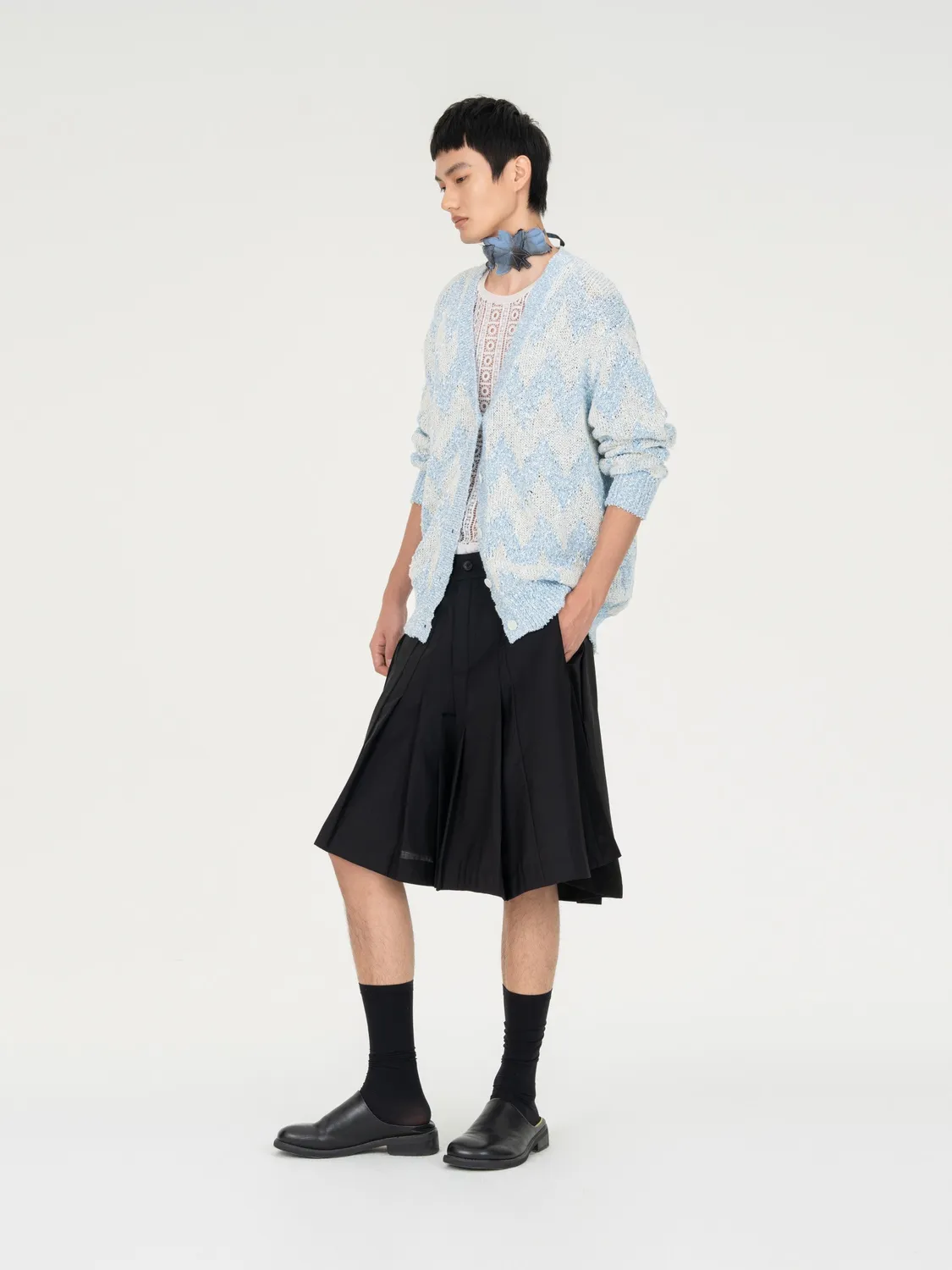 Feng Chen Wang Double Sided Knit cardigan lyseblå