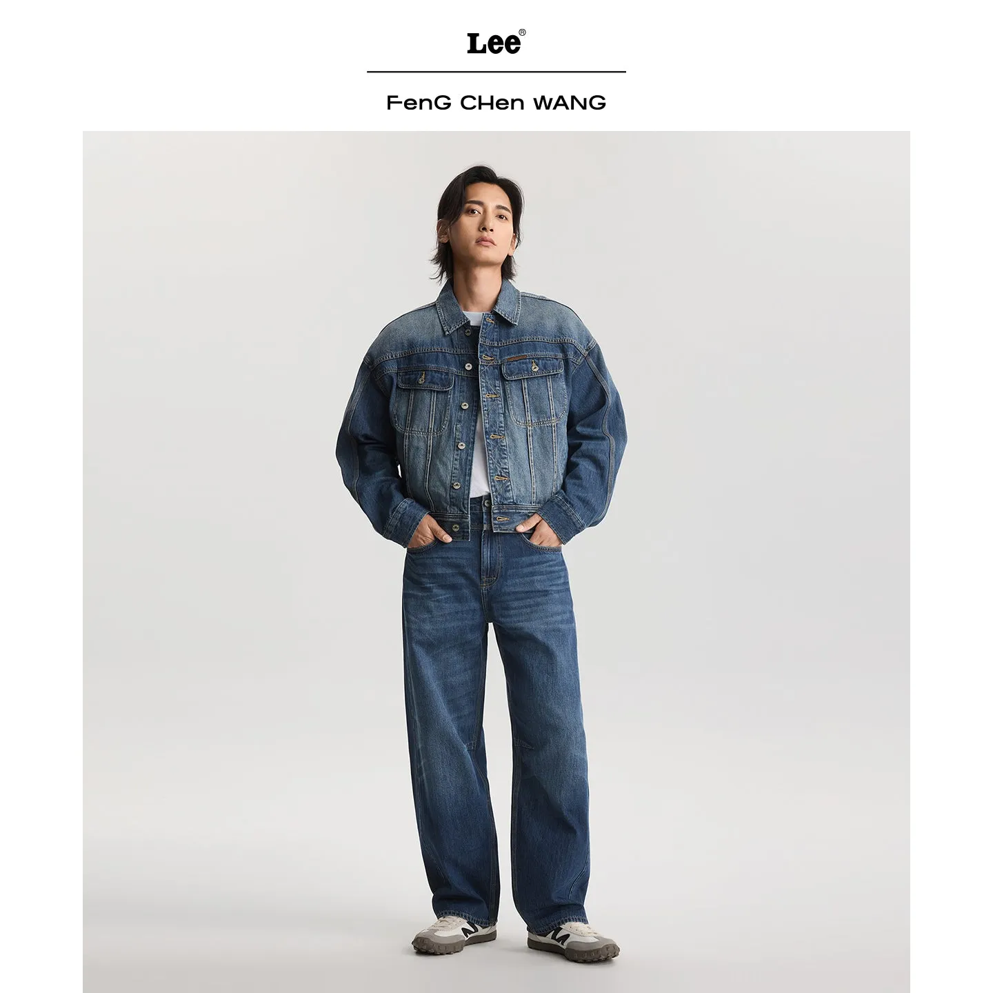 Lee x Feng Chen Wang L/S denimjakke mørk vask