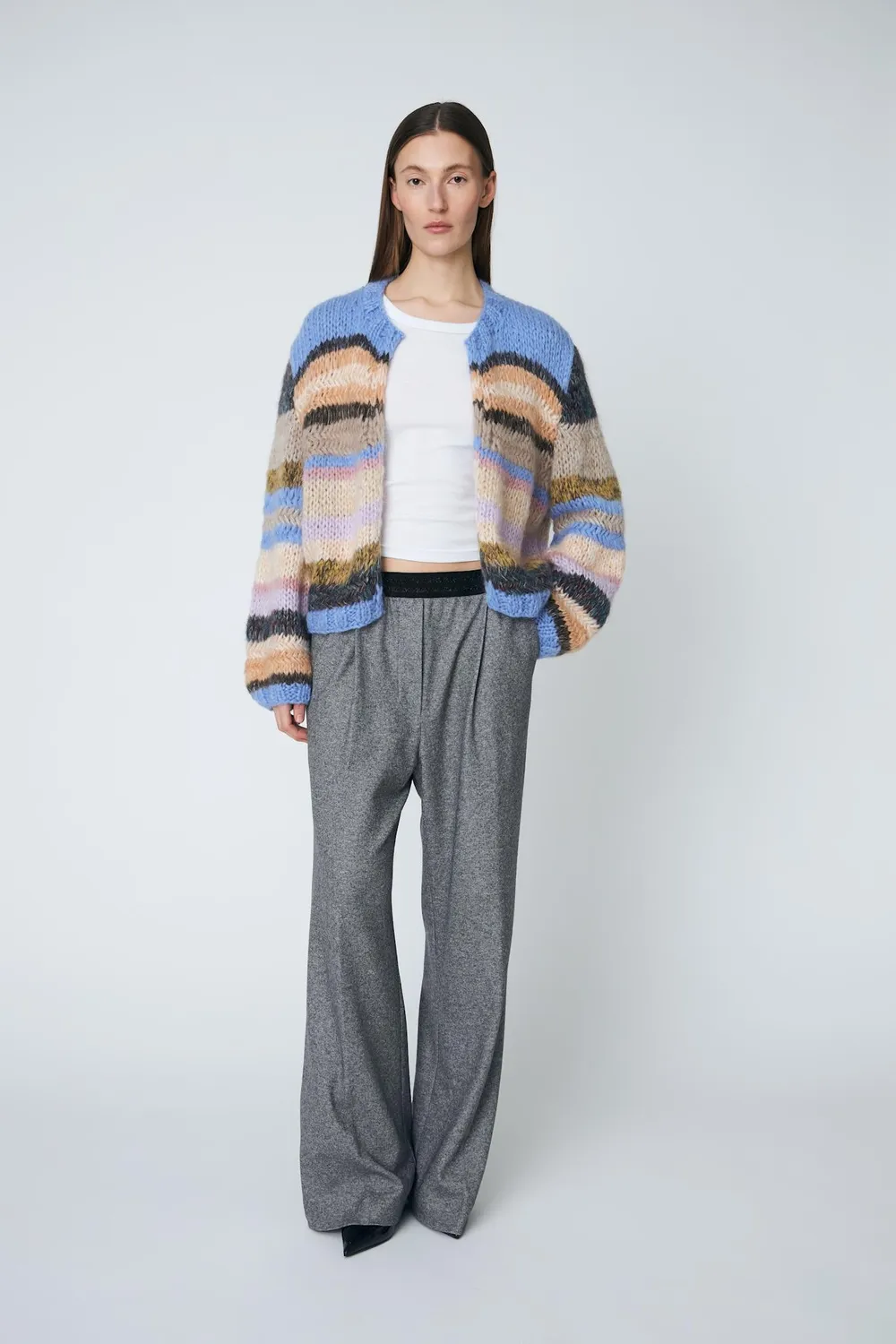 DAWNXDARE GABI strikcardigan 970 lavander blue stribet
