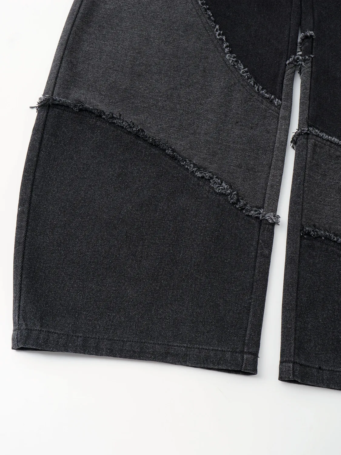 Feng Chen Wang Deconstructed Patchwork Jeans sort grå