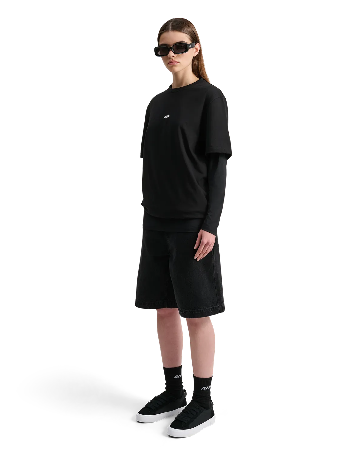 Alis Jeron t-shirt sort cropped bomuld