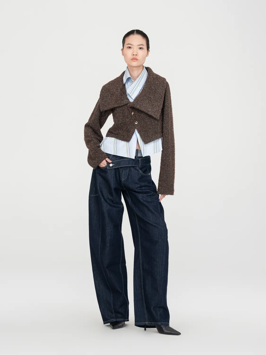 Feng Chen Wang Faux Layered strikcardigan stribet dame