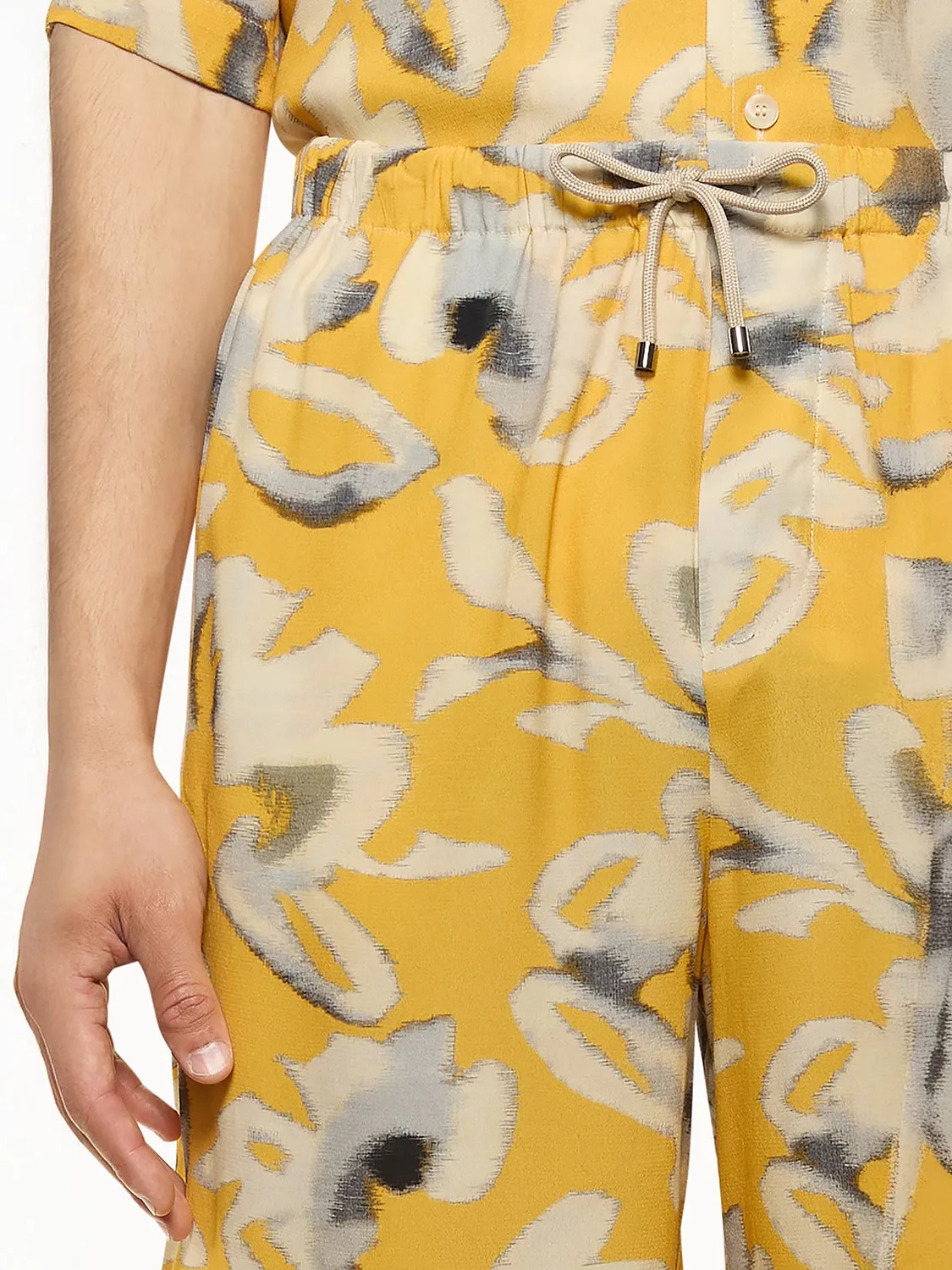 Laneus bermuda shorts gul mønstret viskose