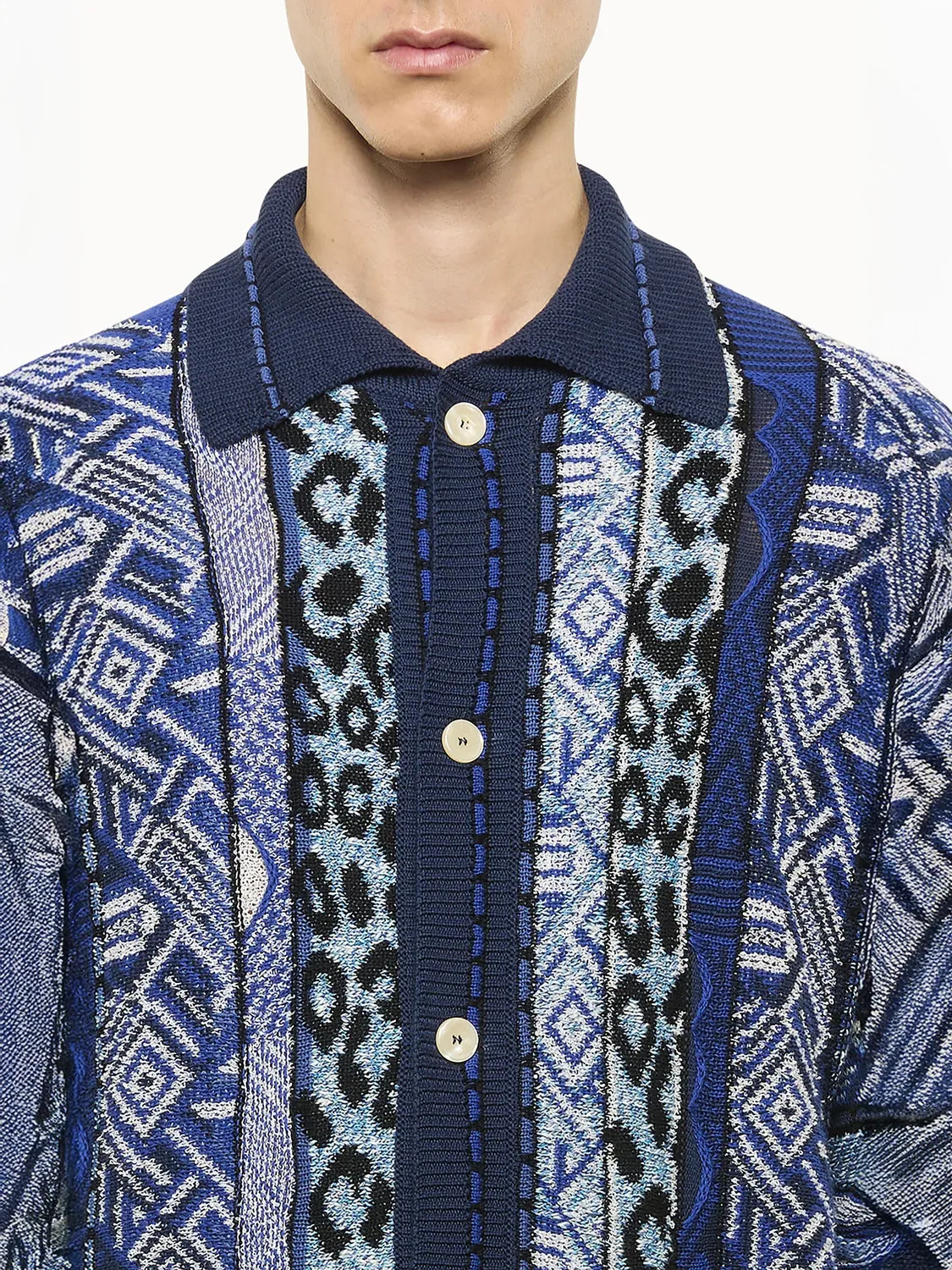 Laneus cardigan blå oversize bomuld