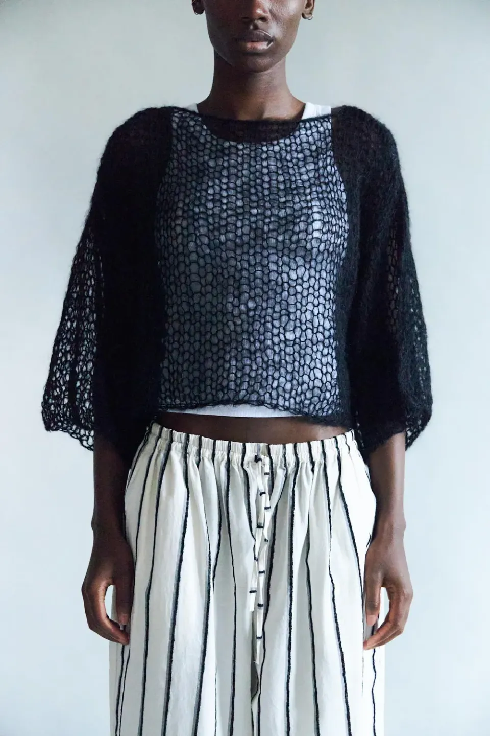 DAWNXDARE Lily 199 Black strikbluse mohair