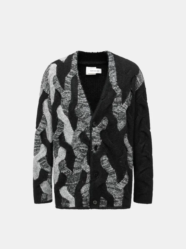 Feng Chen Wang Cable Knit Cardigan strikcardigan relaxed fit