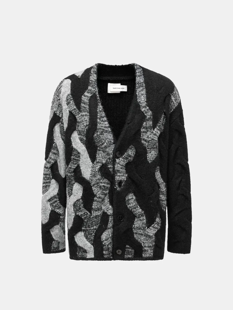 Feng Chen Wang Cable Knit Cardigan strikcardigan relaxed fit