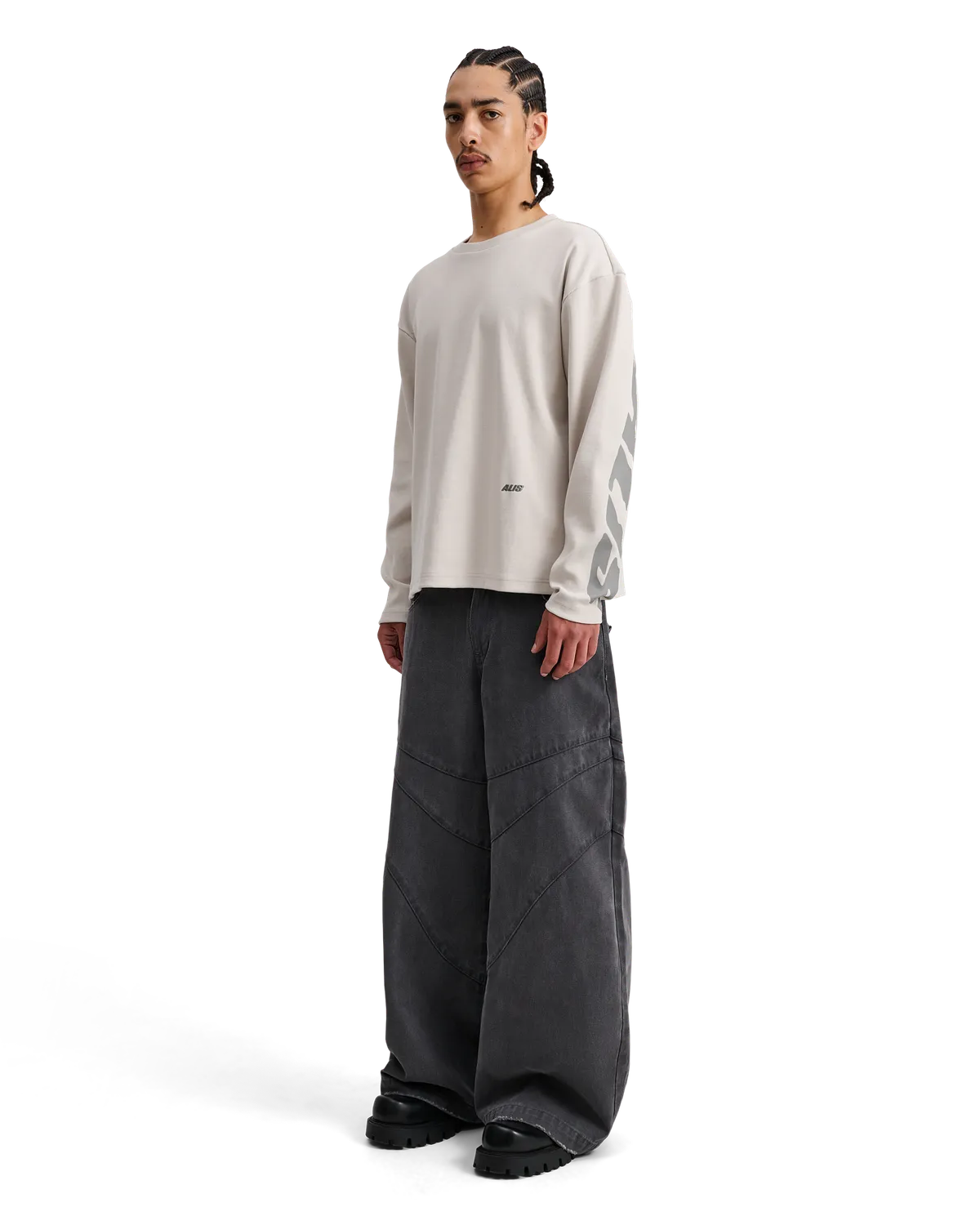 Alis Joshua Rib langærmet off white bomuld