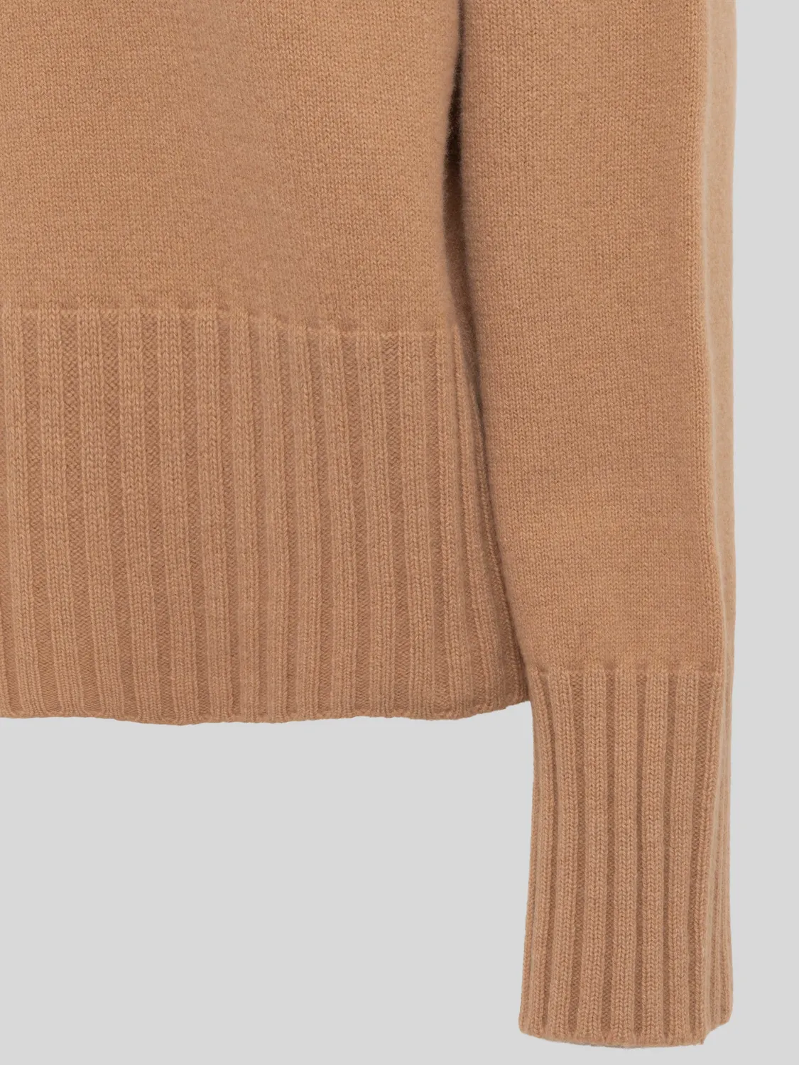 Laneus Boxy strik camel merino kashmir dame