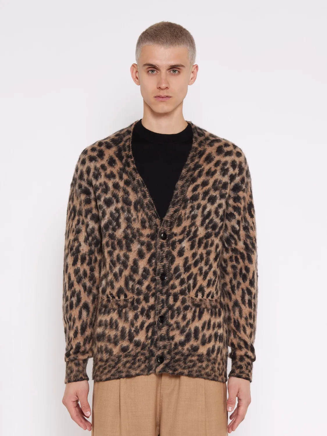 Laneus Brushed Spotted cardigan spotted alpaka