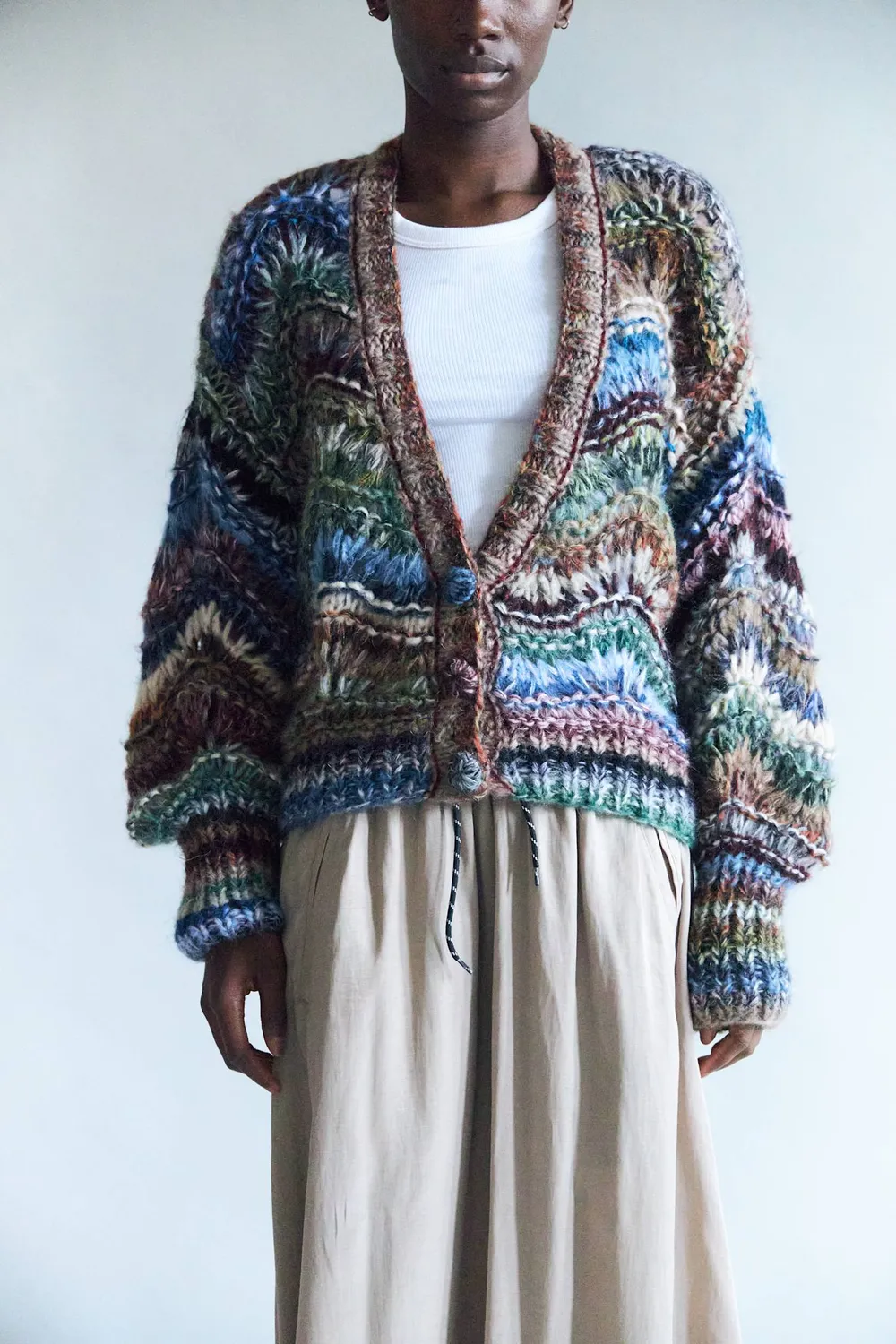 DAWNXDARE Esmeralda Cardigan strikcardigan 990 dark multi mohair