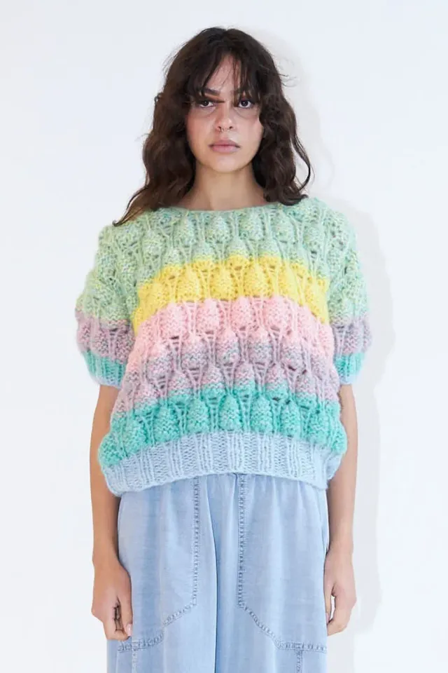 DAWNxDARE Acacia Shade strik top 921 ice blue mohair