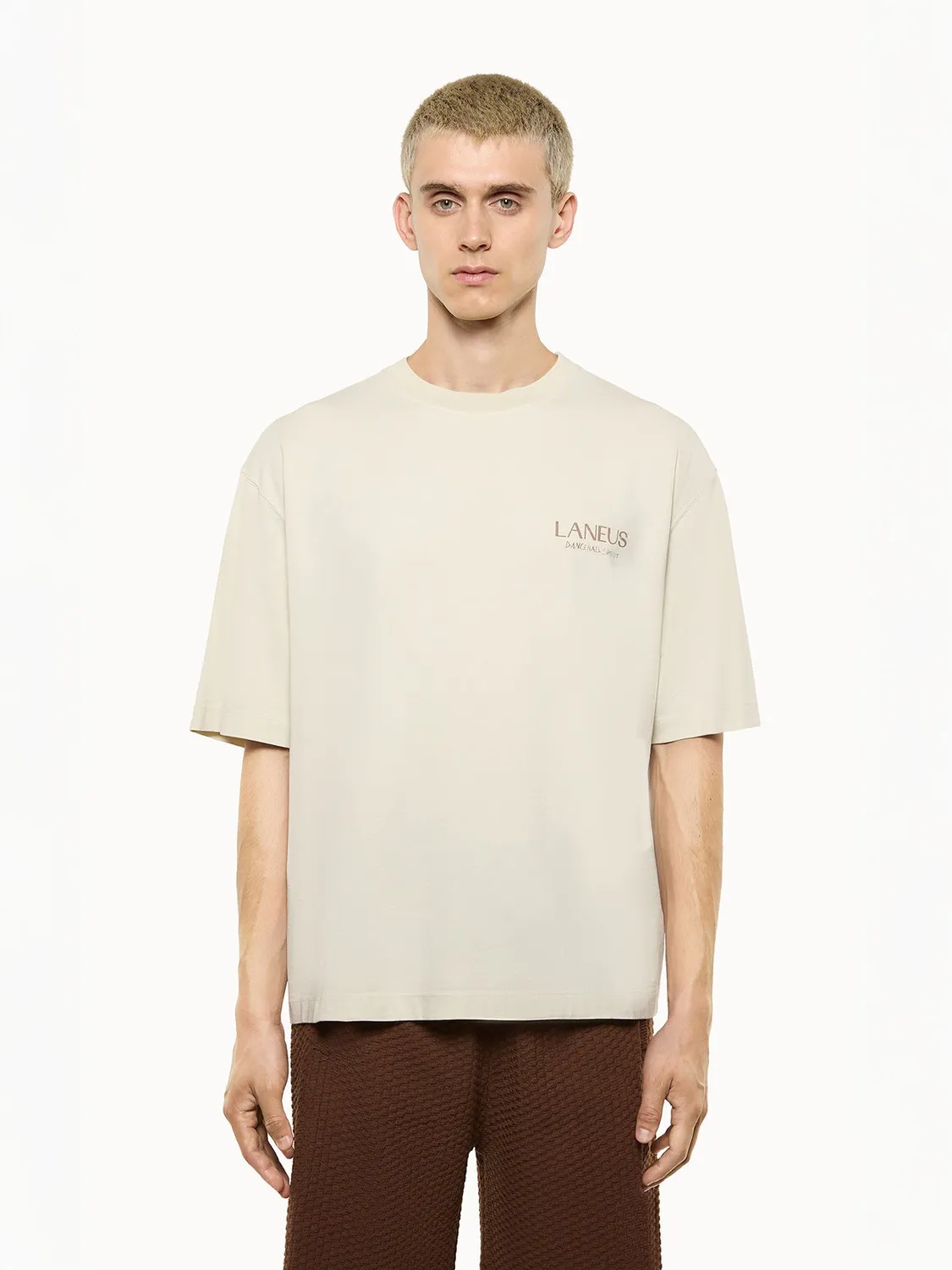 Laneus Oversized Jersey t-shirt bomuld creme