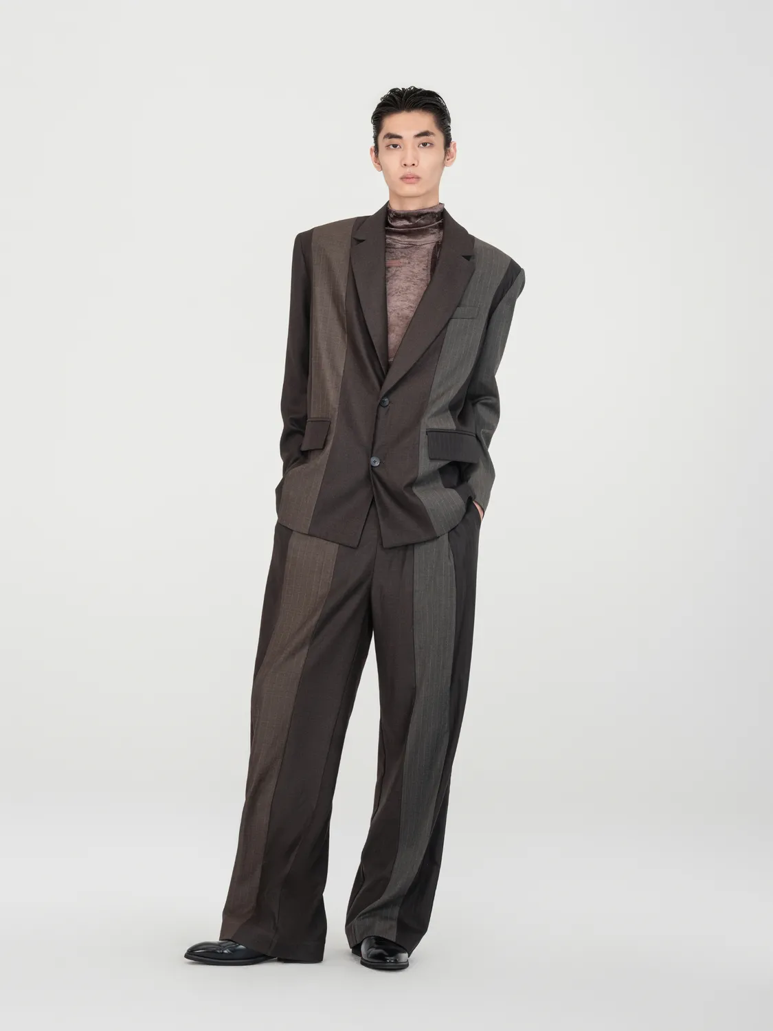 Feng Chen Wang paneled blazer brun stribet