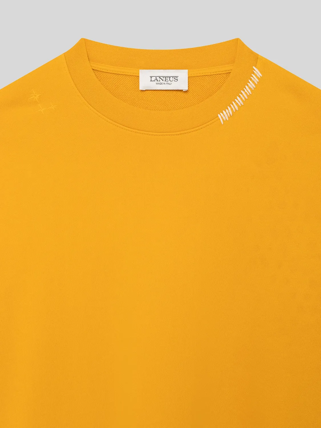 Laneus Crew Neck Cotton Sweatshirt saffron bomuld
