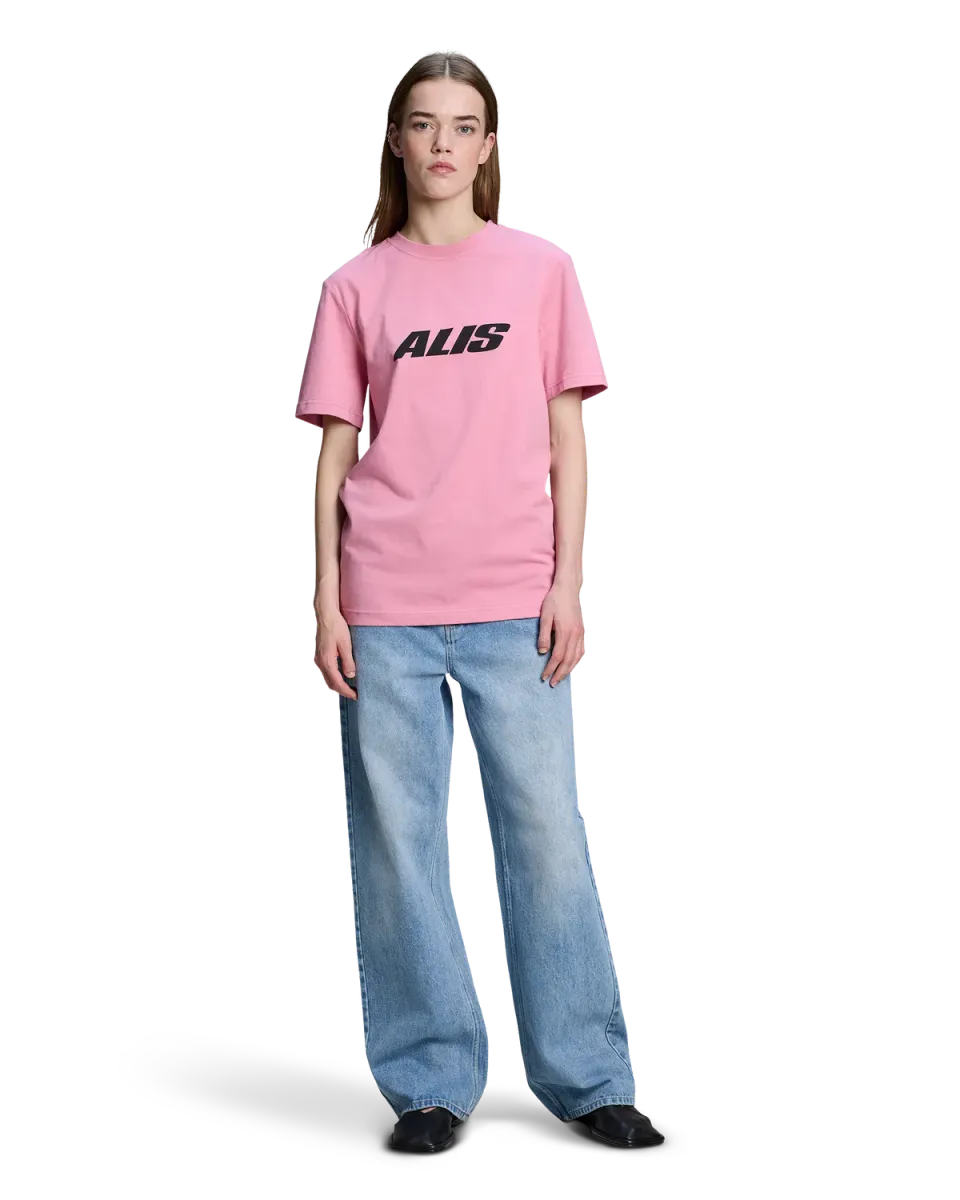 Alis Jeron t-shirt solid pink cropped fit
