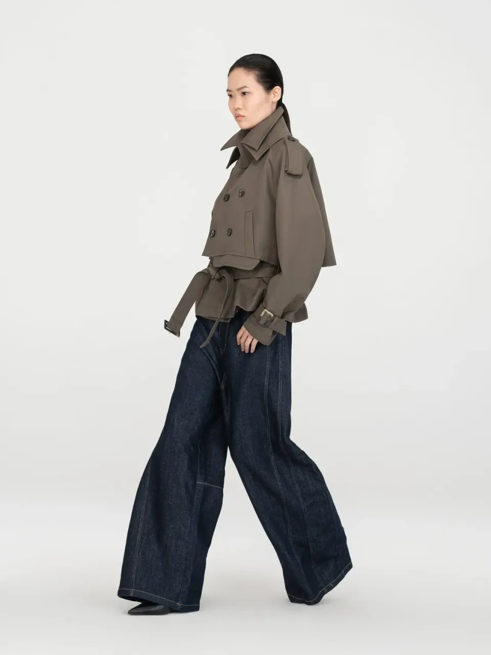 Feng Chen Wang Navy Glitter Denim Pants jeans navy