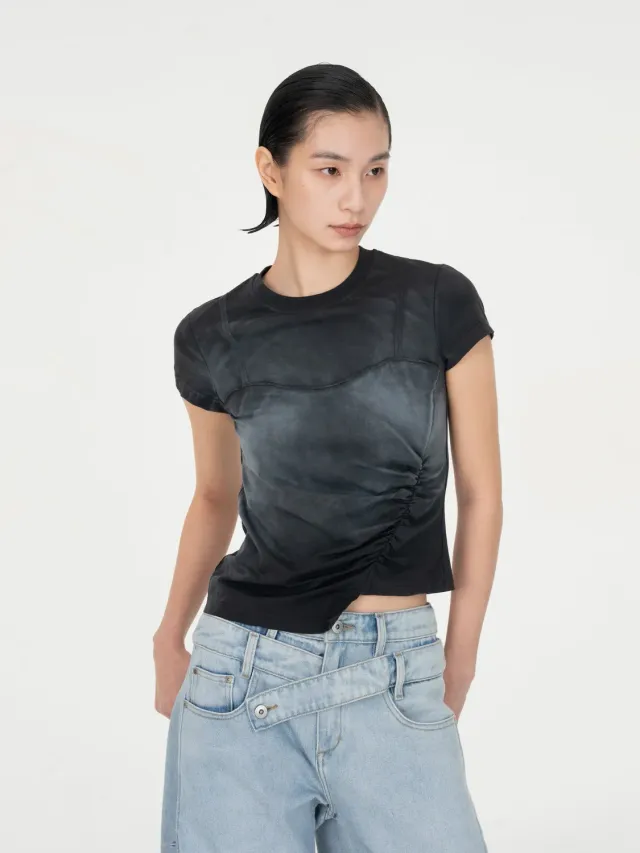 Feng Chen Wang Gradient Indigo T-shirt blå tætsiddende