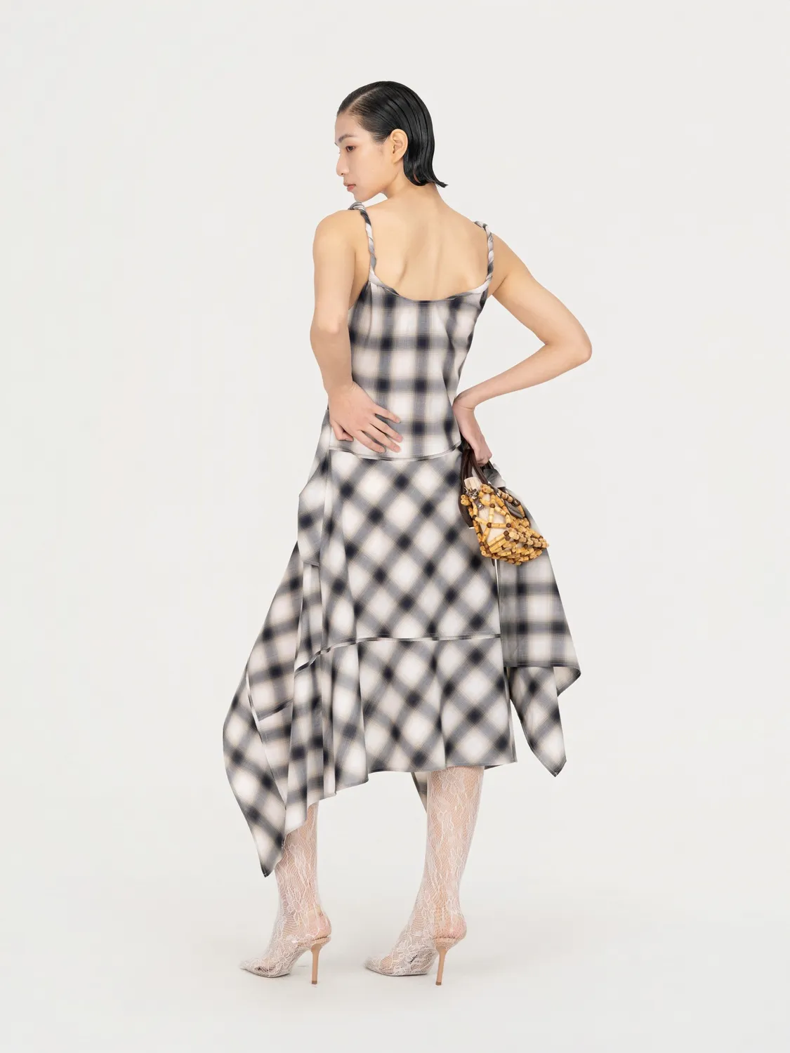 Feng Chen Wang Twisted Drape Dress ternet stropkjole