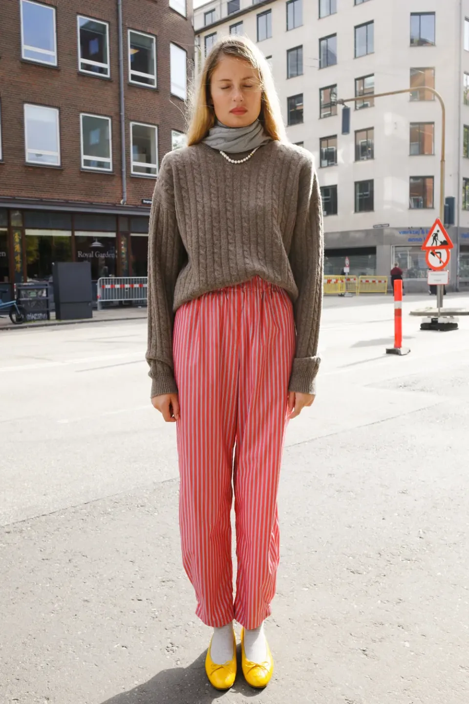 Caro Editions Coco Pants Red Navy Stripe bukser bomuld