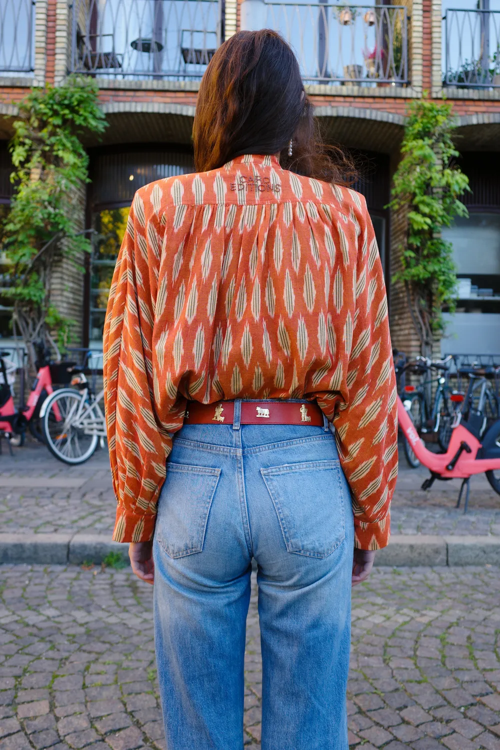 Caro Editions Susan Brown Ikat skjortejakke brun bomuld
