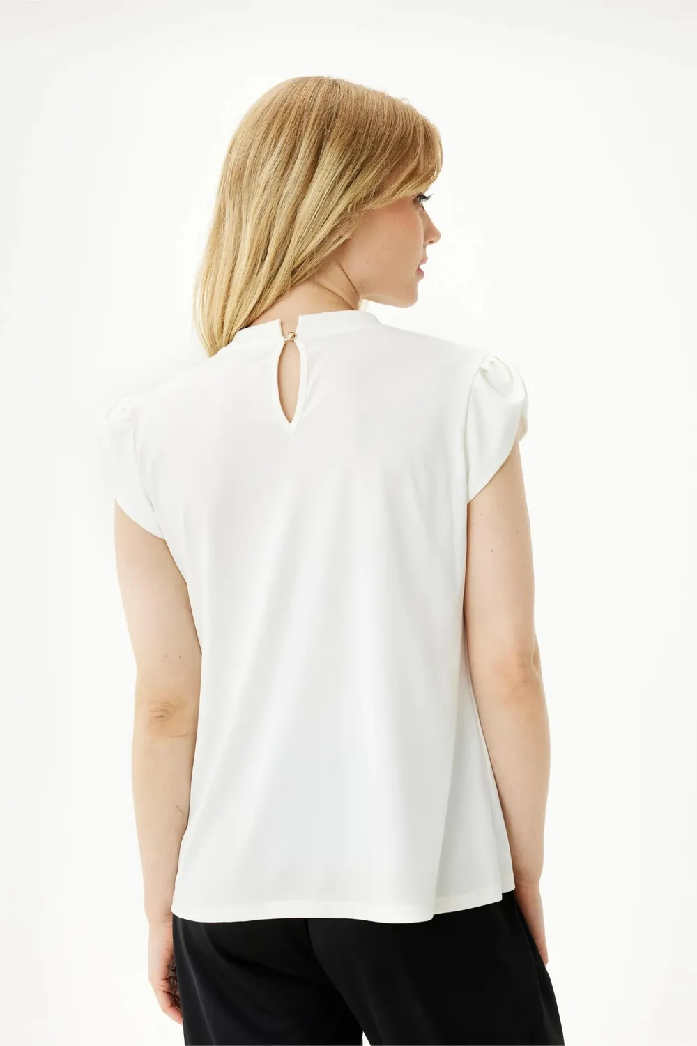 IN FRONT Grazia bluse jersey med krave strækbar
