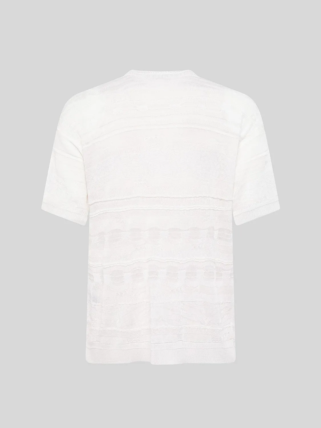 Laneus Lightweight Jacquard T-shirt strik creme viskose