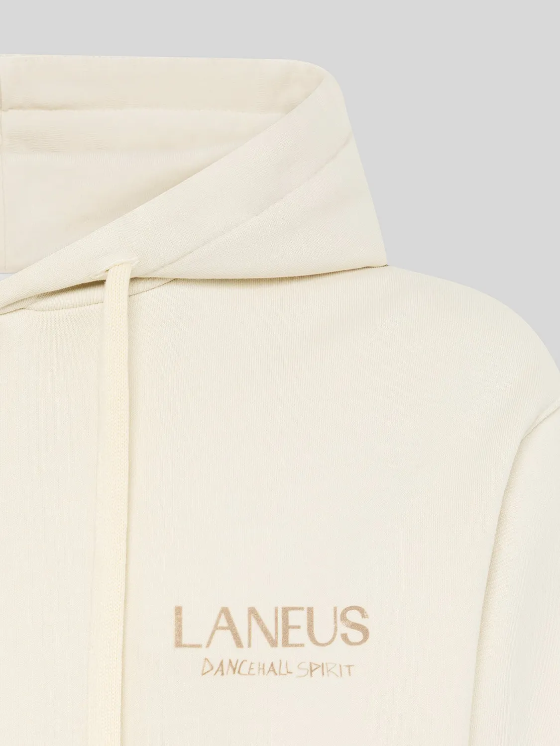 Laneus Cotton Hoodie hættetrøje cream bomuld
