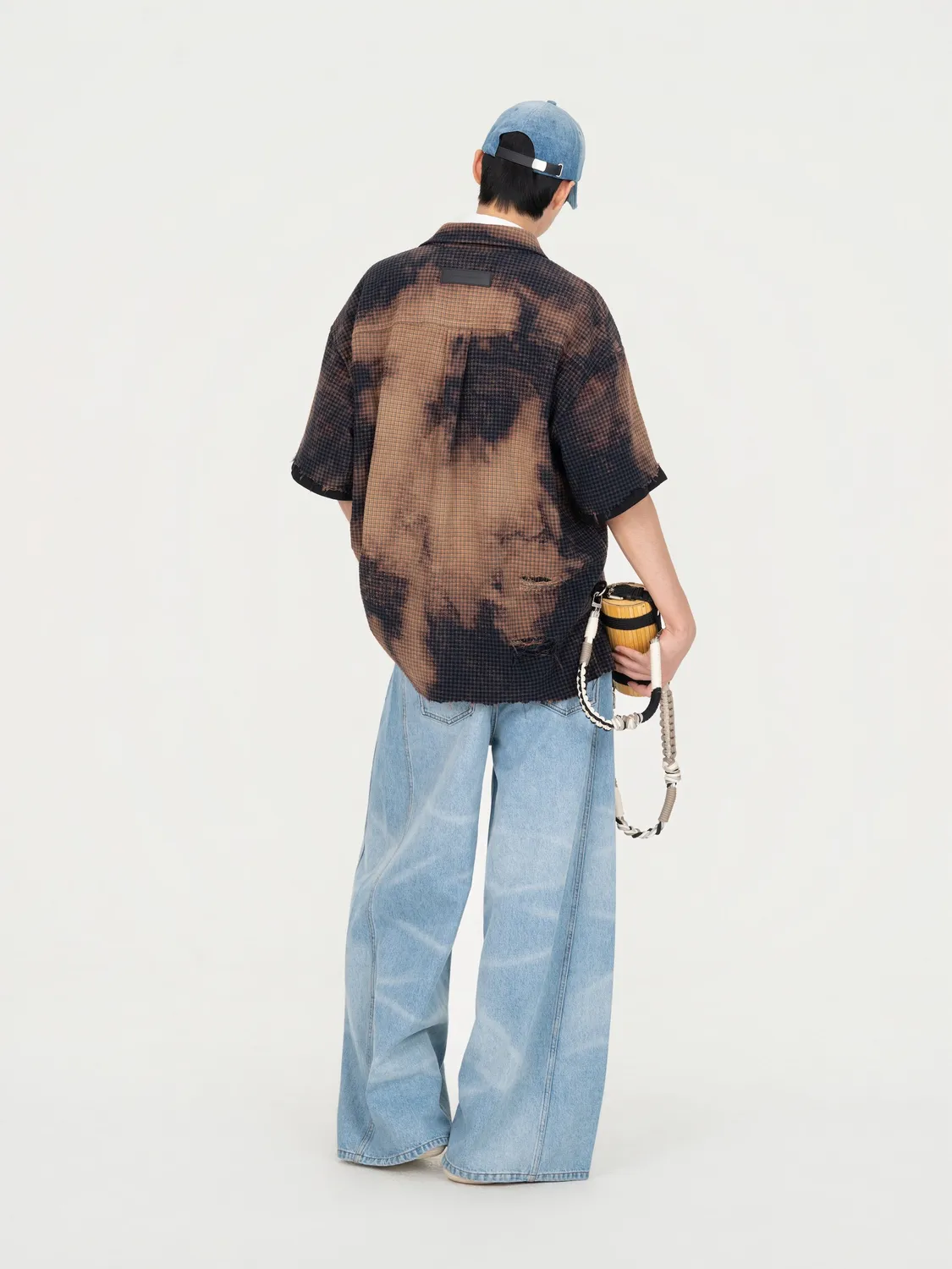 Feng Chen Wang Decayed Check kortærmet skjorte batik tern