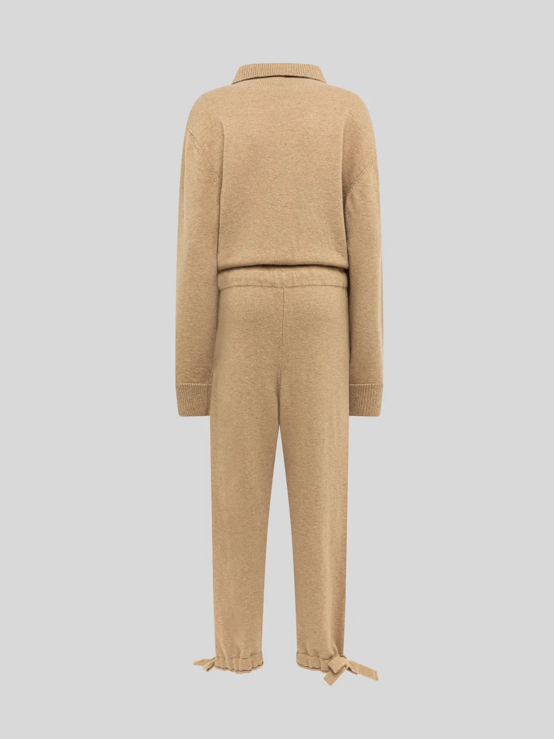 Laneus Wool Angora Knit jumpsuit beige uld