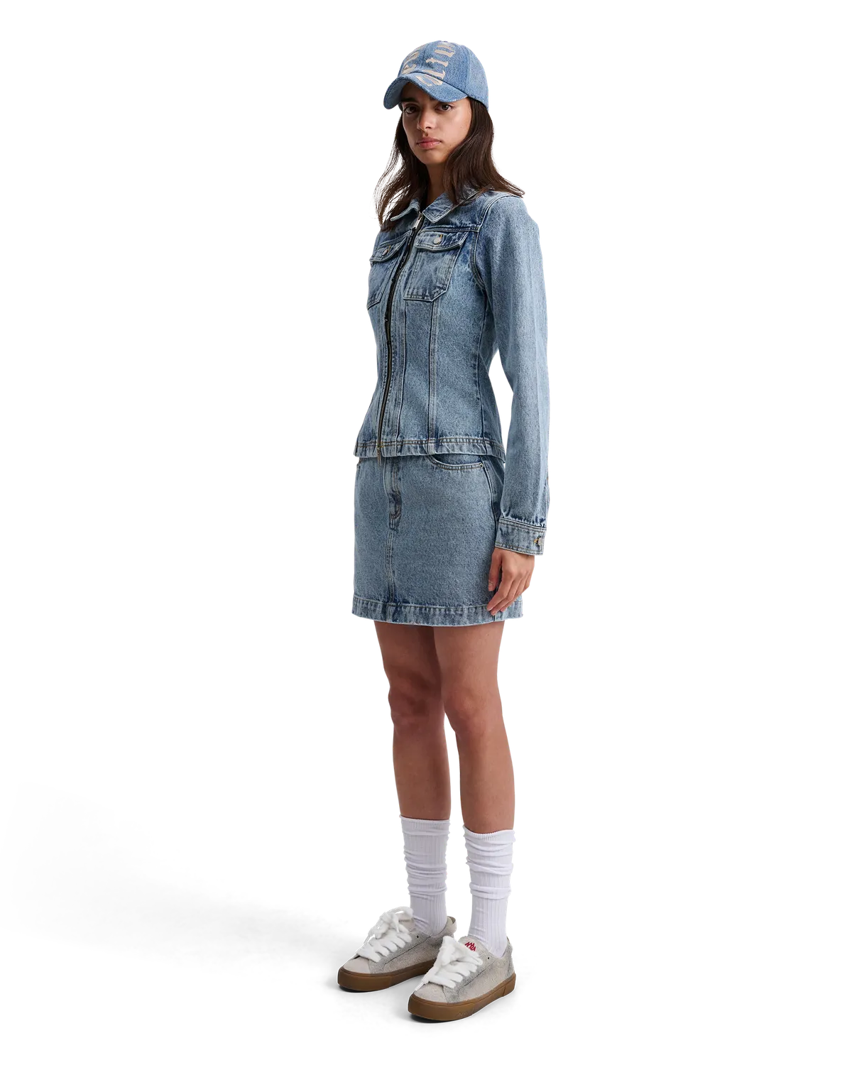 Alis Jenn denimjakke Washed Light Blue tætsiddende