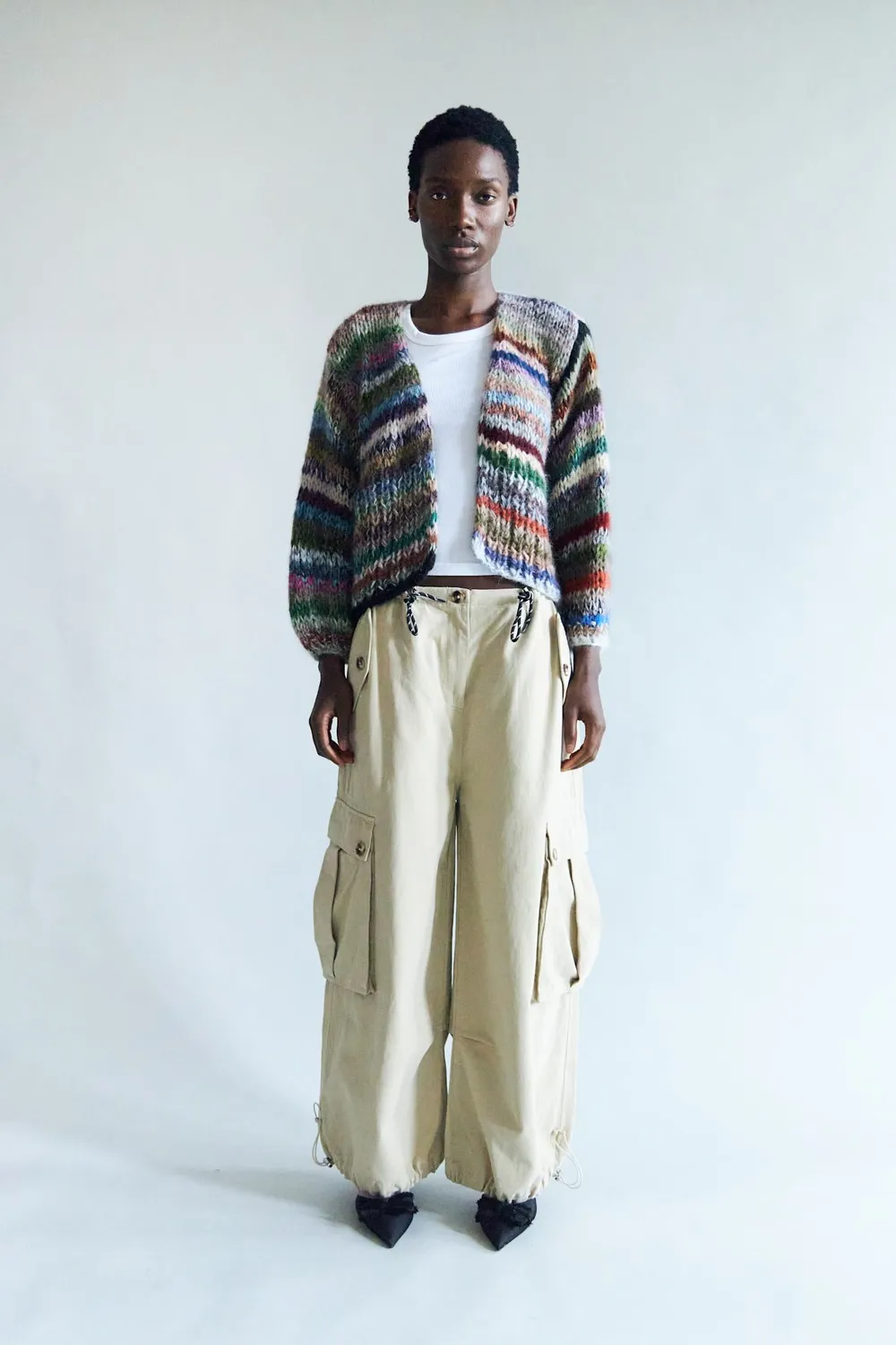 DAWNXDARE EDEN DS strikcardigan 990 dark multi håndstrikket